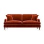 Burnt Orange Velvet 3 Seater Sofa - Payton