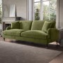 Olive Green Velvet 4 Seater Sofa - Payton