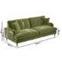 GRADE A2 - Olive Green Velvet 4 Seater Sofa - Payton