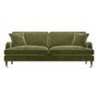 GRADE A2 - Olive Green Velvet 4 Seater Sofa - Payton