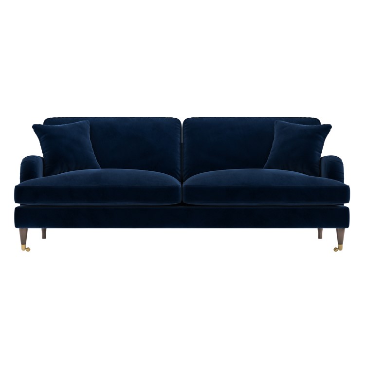 ONLY OPENED - Navy Velvet 4 Seater Sofa - Payton