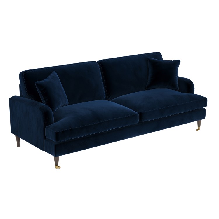 ONLY OPENED - Navy Velvet 4 Seater Sofa - Payton