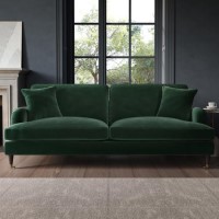 ALMOST PERFECT - Dark Green Velvet 4 Seater Sofa - Payton ALMOST PERFECT - Dark Green Velvet 4 Seater Sofa - Payton