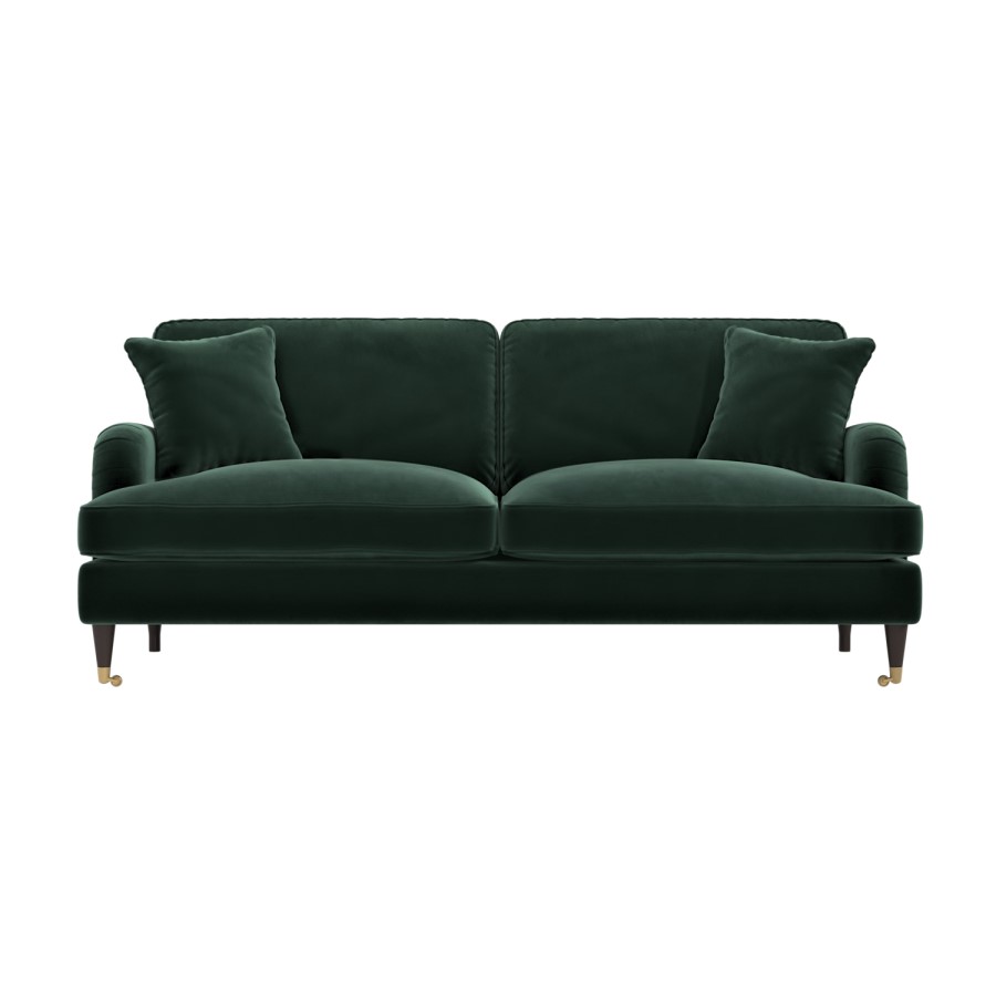 ALMOST PERFECT - Dark Green Velvet 4 Seater Sofa - Payton