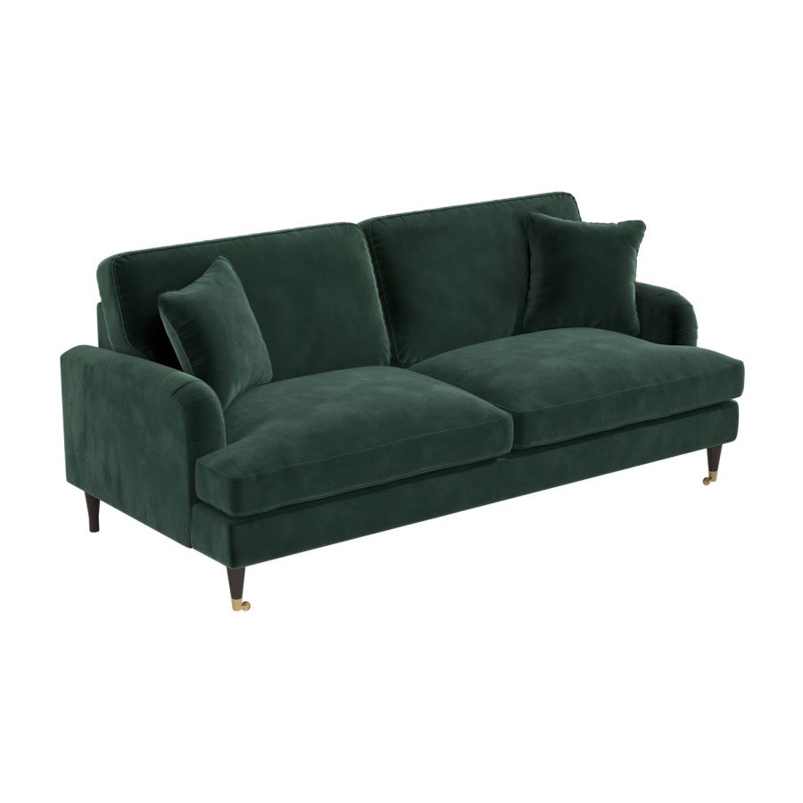 ALMOST PERFECT - Dark Green Velvet 4 Seater Sofa - Payton