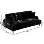 Black Velvet 4 Seater Sofa - Payton