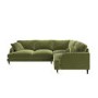 Olive Green Velvet 4 Seater Right Hand Corner Sofa - Payton