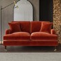 ALMOST PERFECT - Payton Orange Velvet 2 Seater Sofa
