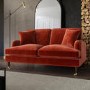 ONLY OPENED - Burnt Orange Velvet 2 Seater Sofa - Payton