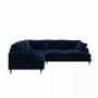 Navy Velvet 4 Seater Left Hand Corner Sofa - Payton