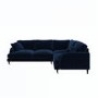 Navy Velvet 4 Seater Right Hand Corner Sofa - Payton