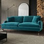 Teal Velvet 4 Seater Sofa - Payton