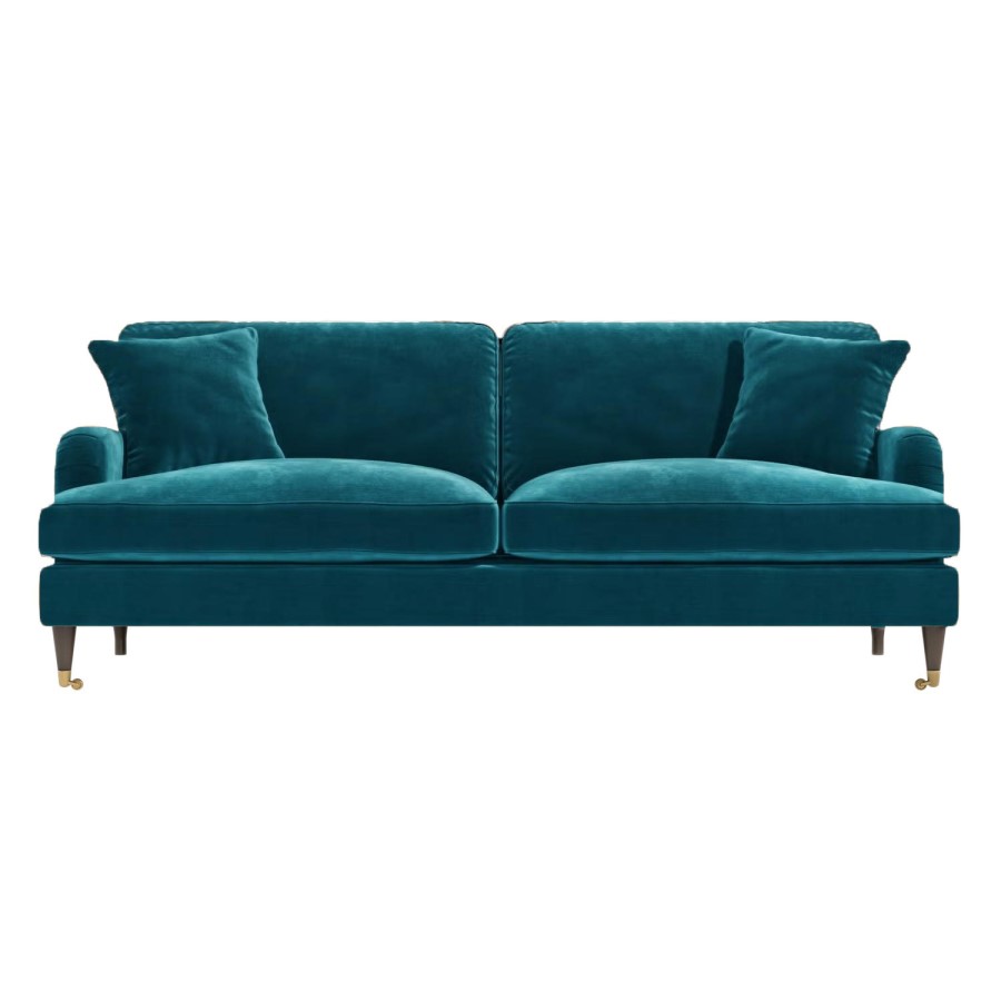 Teal Velvet 4 Seater Sofa - Payton