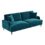 Teal Velvet 4 Seater Sofa - Payton
