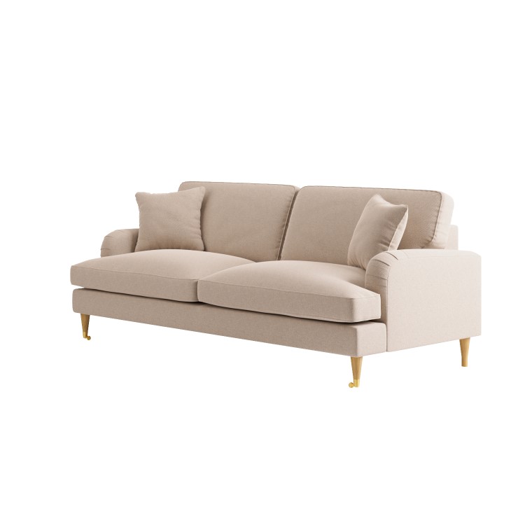 Beige Woven Fabric 4 Seater Sofa - Payton