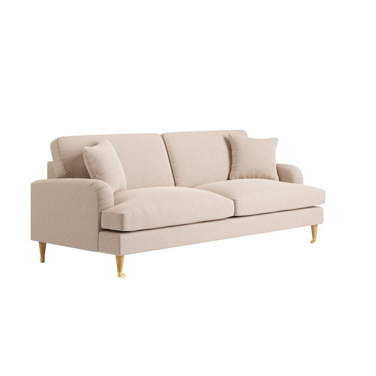 Beige Woven Fabric 4 Seater Sofa - Payton