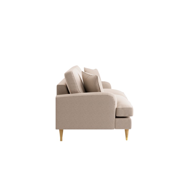 Beige Woven Fabric 4 Seater Sofa - Payton