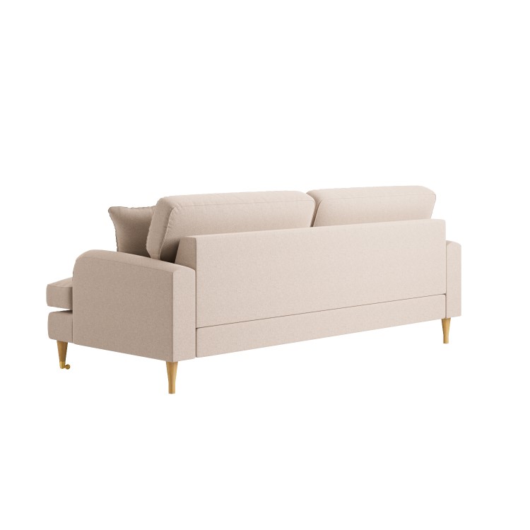 Beige Woven Fabric 4 Seater Sofa - Payton