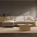 SOF215 Beige Fabric Left Hand Facing 4 Seater Chaise Corner Sofa - Payton