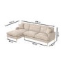 Beige Fabric Left Hand Facing 4 Seater Chaise Corner Sofa - Payton