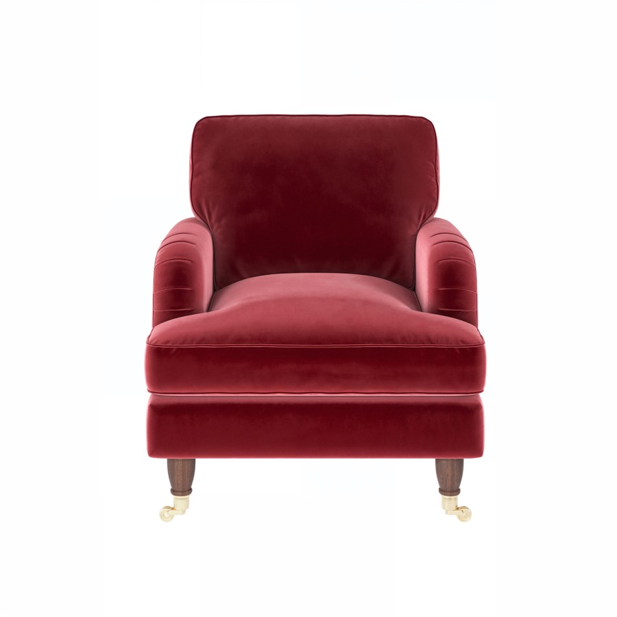 Burgundy Velvet Armchair - Payton