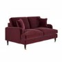 Burgundy Velvet 2 Seater Sofa - Payton