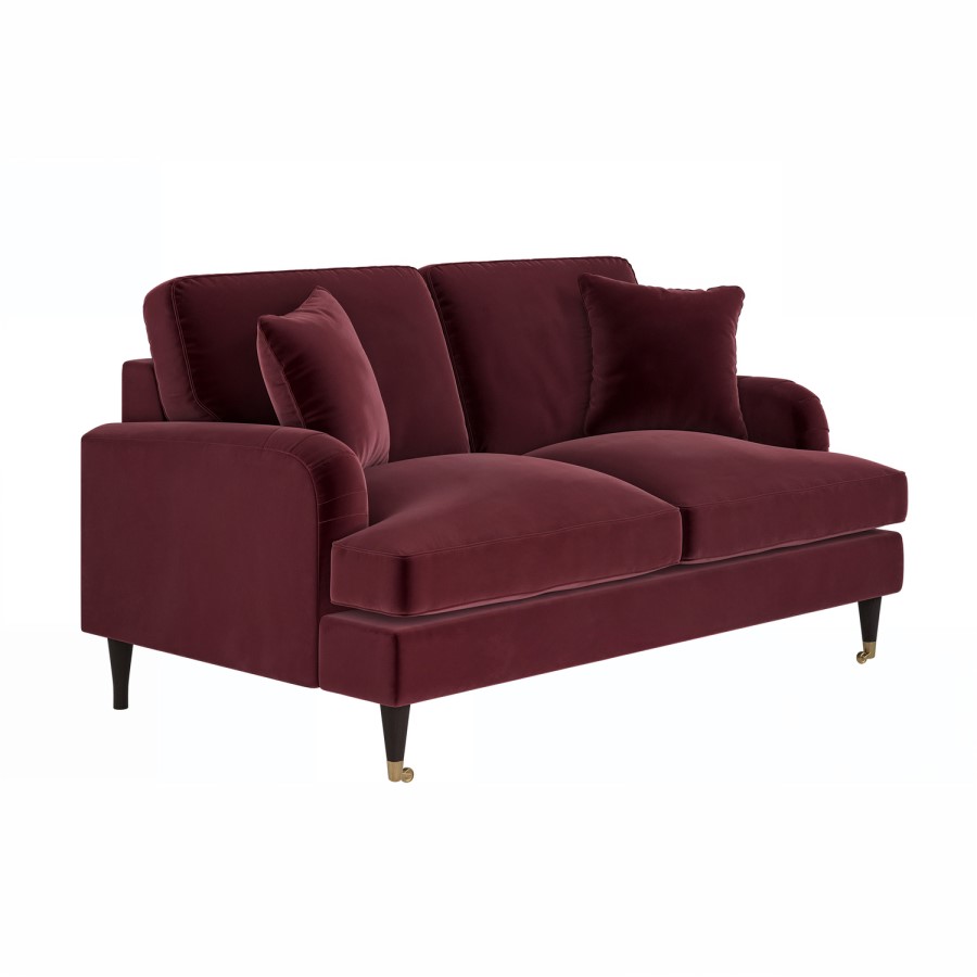 Burgundy Velvet 2 Seater Sofa - Payton
