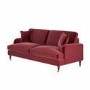 ALMOST PERFECT - Payton Claret Velvet 3 Seater Sofa