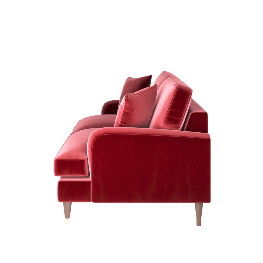 ALMOST PERFECT - Payton Claret Velvet 3 Seater Sofa