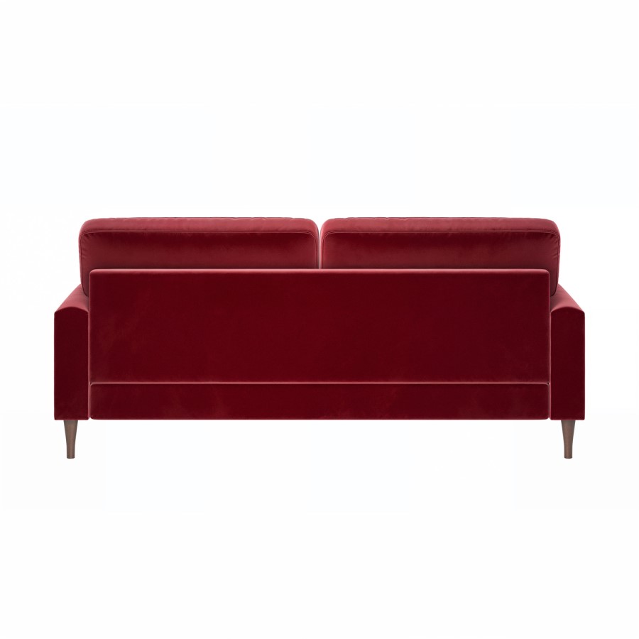 ALMOST PERFECT - Payton Claret Velvet 3 Seater Sofa