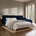 SOF224 Navy Blue Velvet Right Hand 4 Seater Chaise Corner Sofa Bed - Payton