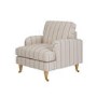 Cream Chenille Grey Striped Armchair - Payton