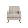 Cream Chenille Grey Striped Armchair - Payton