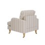 Cream Chenille Grey Striped Armchair - Payton