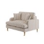Cream Chenille Grey Striped Love Seat – Payton 