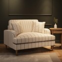 SOF229 Cream Chenille Grey Striped Love Seat – Payton