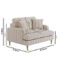 Cream Chenille Grey Striped Love Seat – Payton 