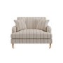 Cream Chenille Grey Striped Love Seat – Payton 