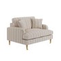 Cream Chenille Grey Striped Love Seat – Payton 