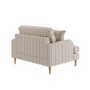 Cream Chenille Grey Striped Love Seat – Payton 