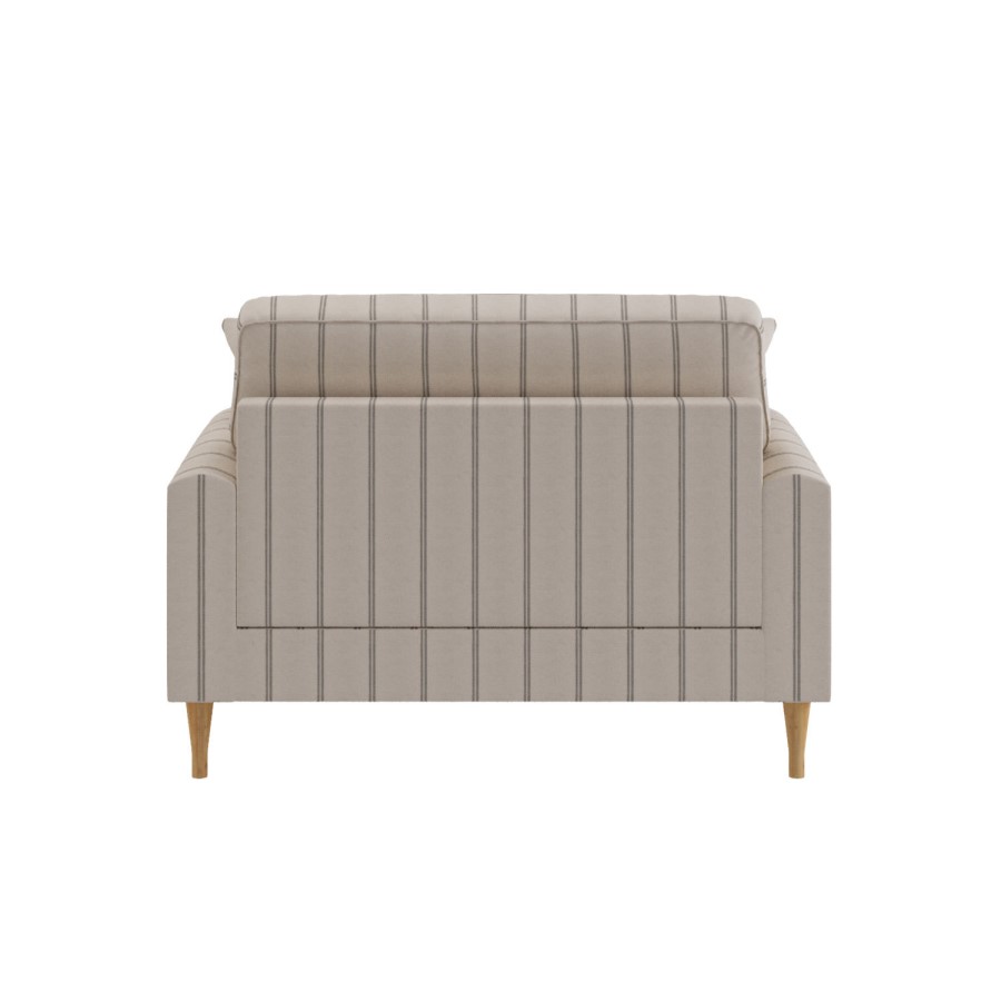 Cream Chenille Grey Striped Love Seat – Payton 