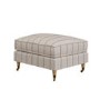 Cream Chenille Grey Striped Footstool - Payton