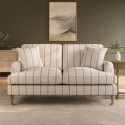 SOF231 Cream Chenille Grey Striped 2 Seater Sofa - Payton