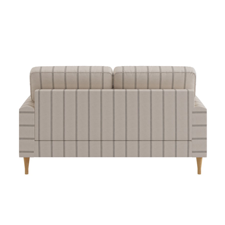 Cream Chenille Grey Striped 2 Seater Sofa - Payton