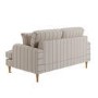 Cream Chenille Grey Striped 2 Seater Sofa - Payton