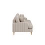Cream Chenille Grey Striped 3 Seater Sofa - Payton