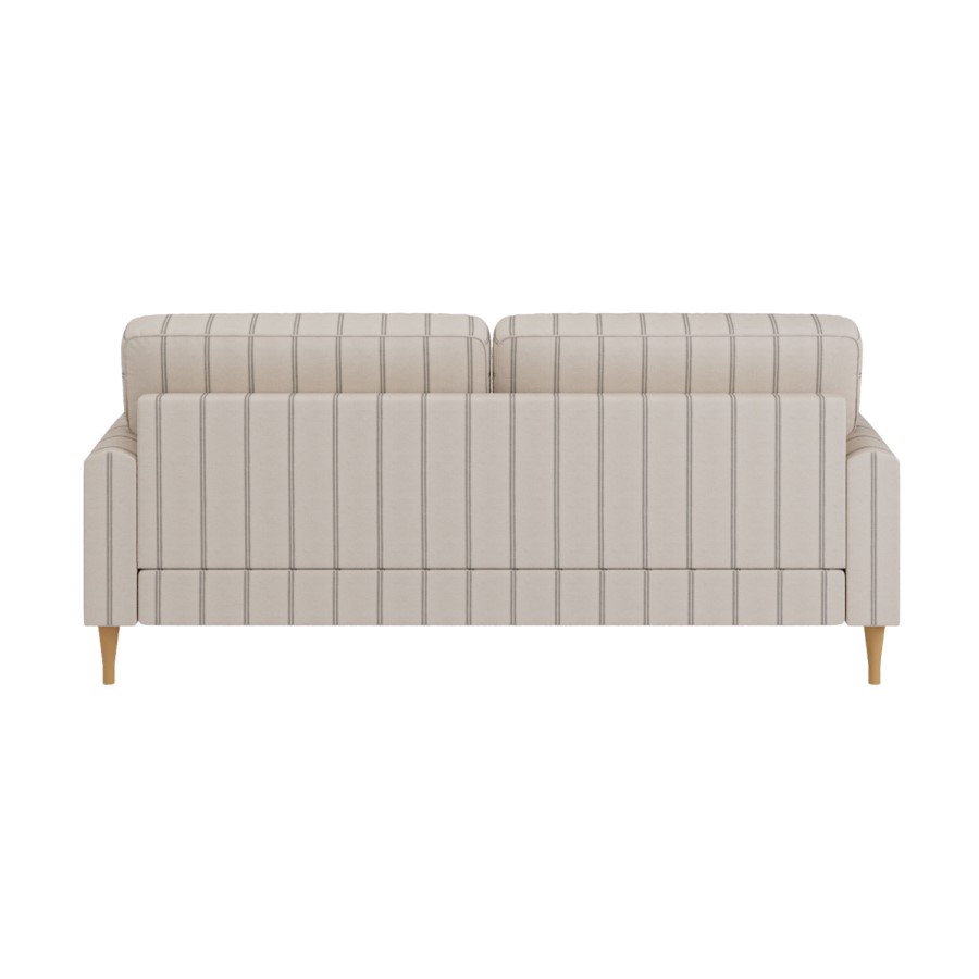 Cream Chenille Grey Striped 3 Seater Sofa - Payton