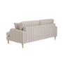 Cream Chenille Grey Striped 3 Seater Sofa - Payton
