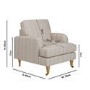 Cream Chenille Blue Striped Armchair - Payton