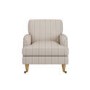 Cream Chenille Blue Striped Armchair - Payton